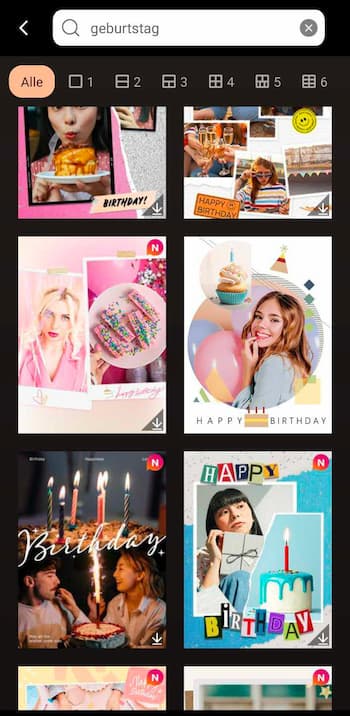 PhotoDirector App - Collage zum Geburtstag